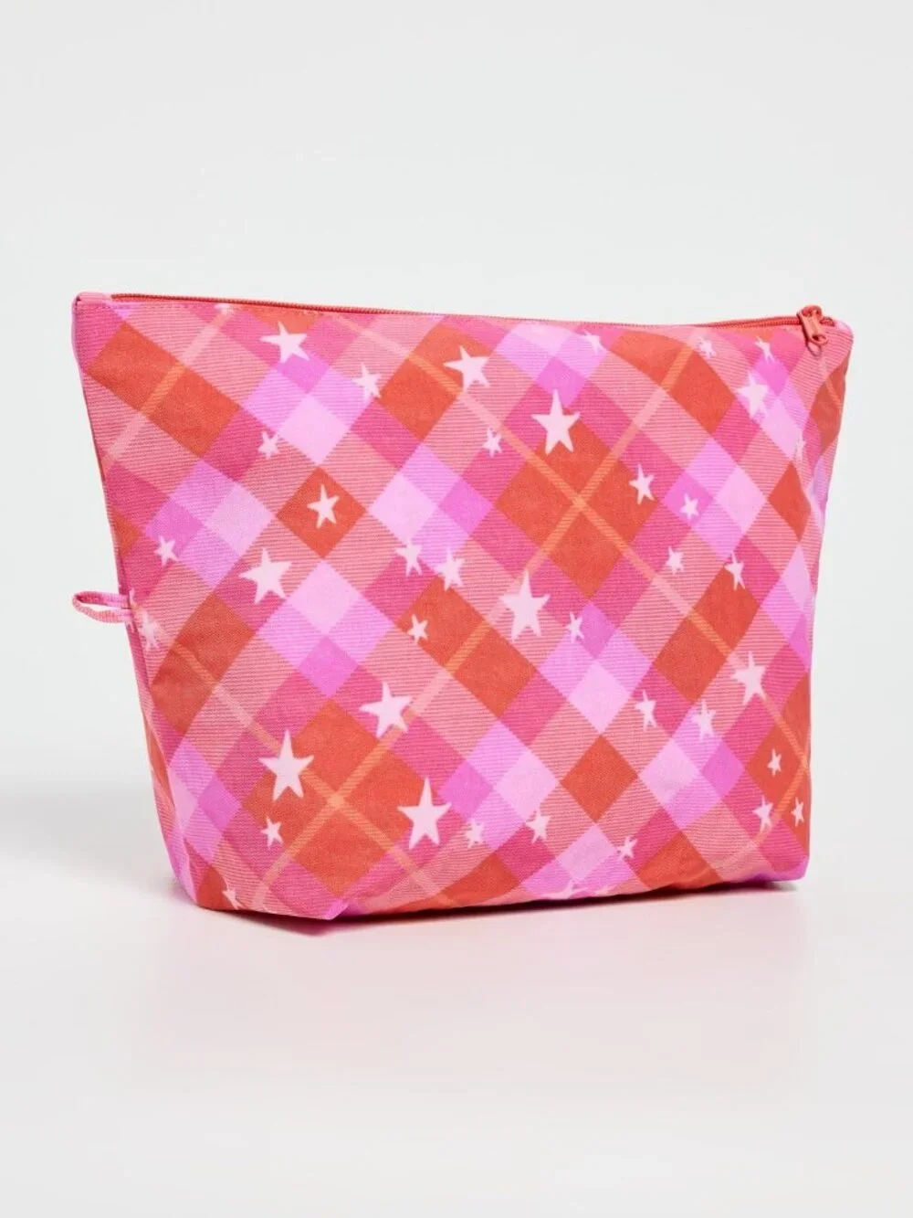 NWOT Baggu Go Pouch Large - Pink Star Plaid
